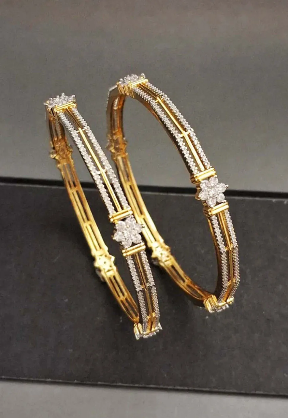 American Diamond Studded Bangle Pair