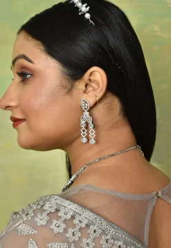 American Diamond Studded Layered Necklace Set