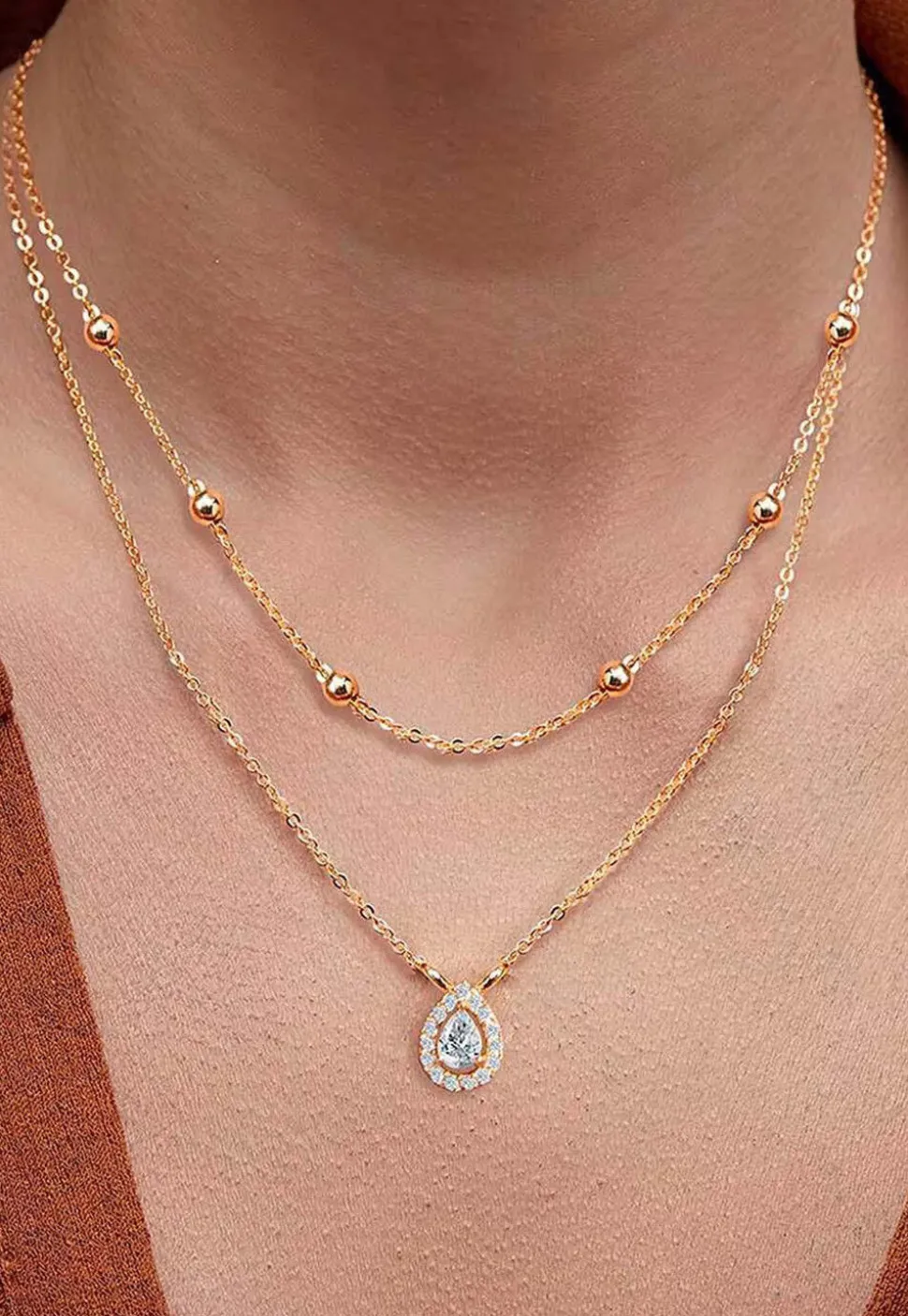 American Diamond Studded Layered Necklace