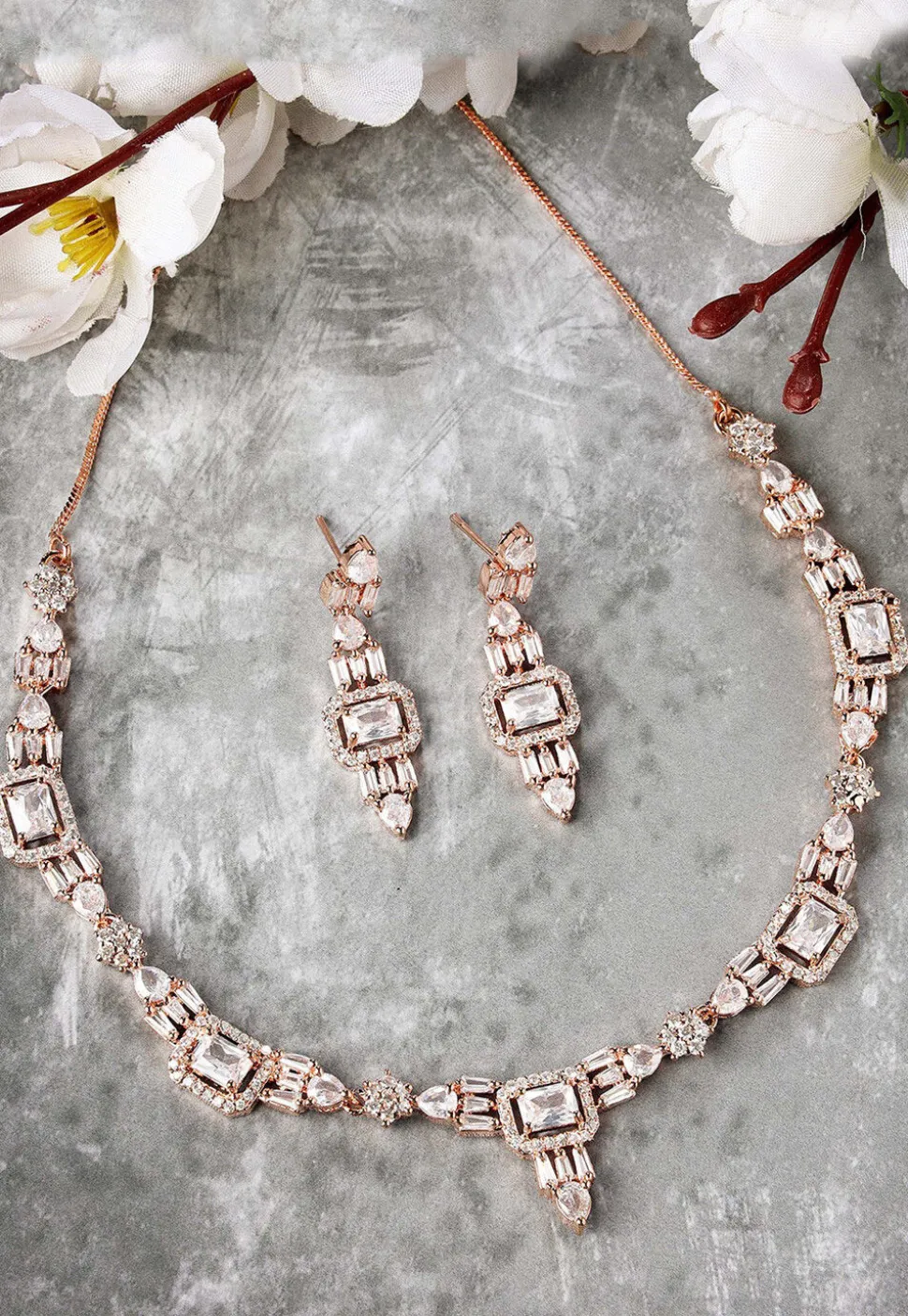 American Diamond Studded Necklace Set