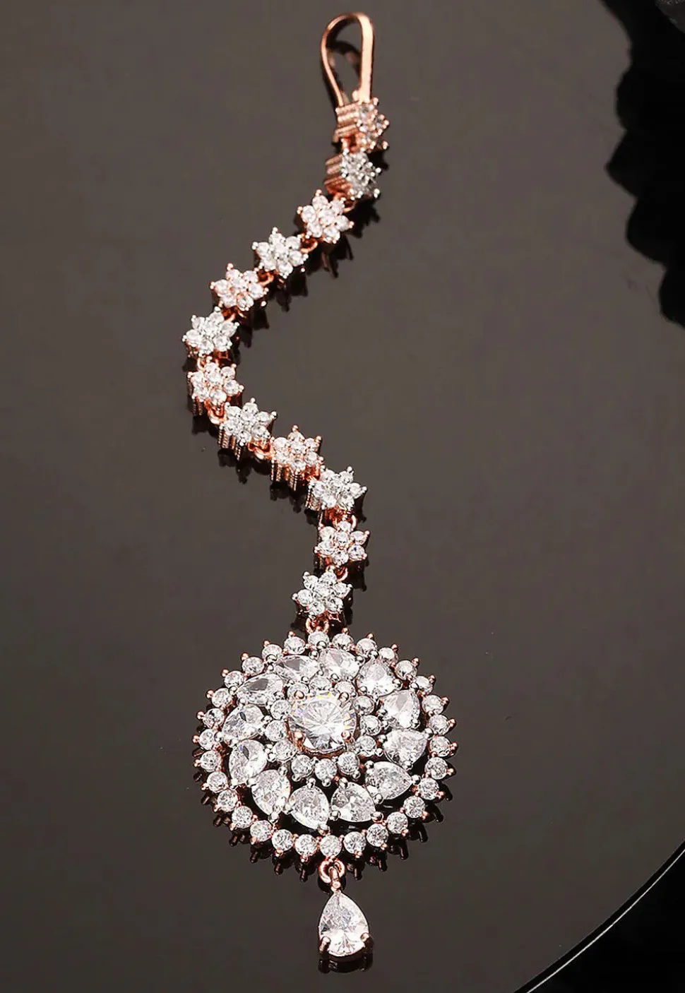 American Diamond Studded Maang Tikka
