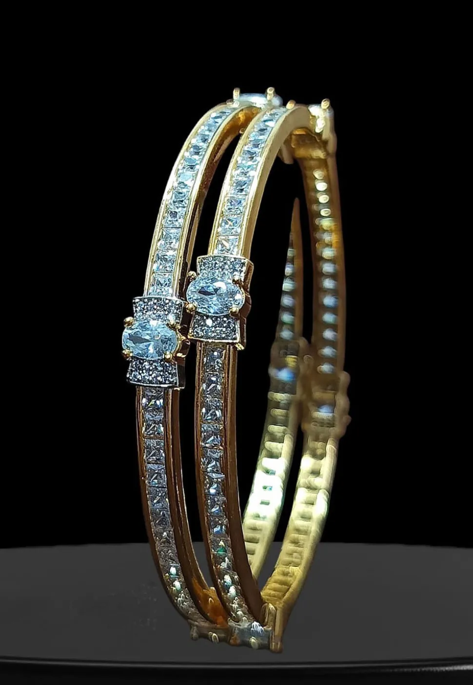 American Diamond Studded Bangle Pair