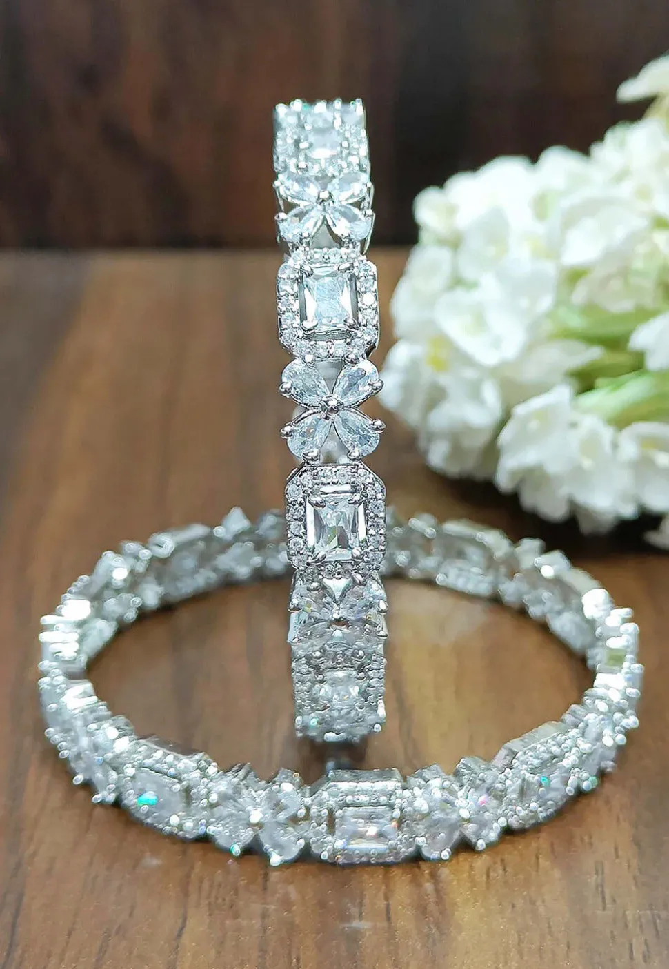 American Diamond Studded Bangle Pair