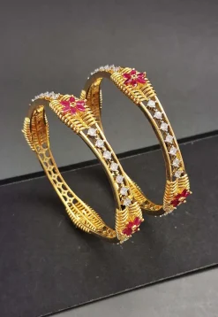 American Diamond Studded Bangle Pair