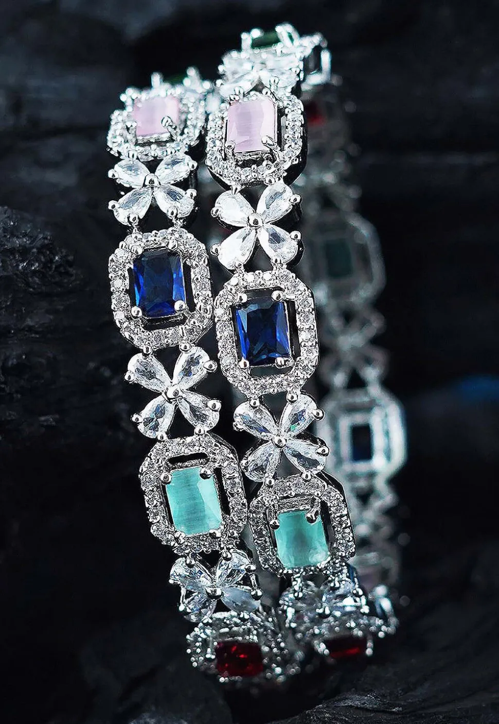 American Diamond Studded Bangle Pair