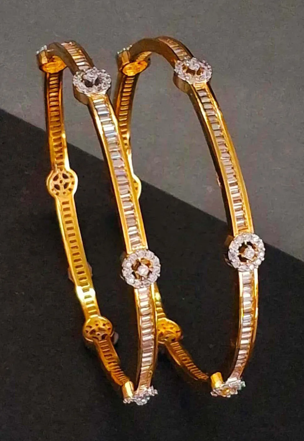 American Diamond Studded Bangle Pair