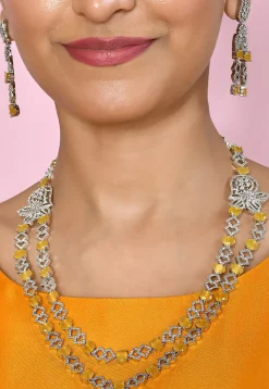 American Diamonds Studded Layered Necklace Set