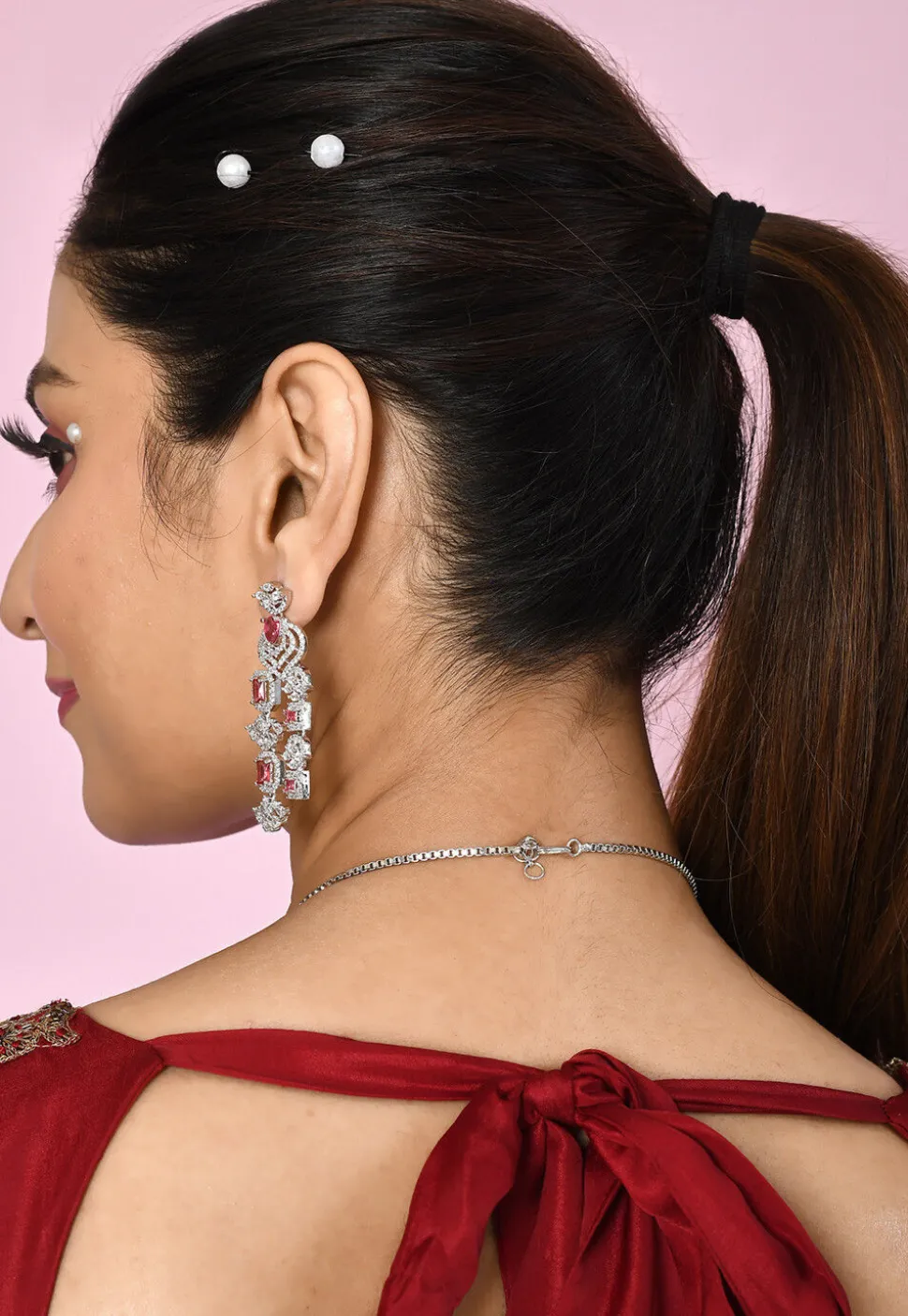 American Diamonds Studded Layered Necklace Set