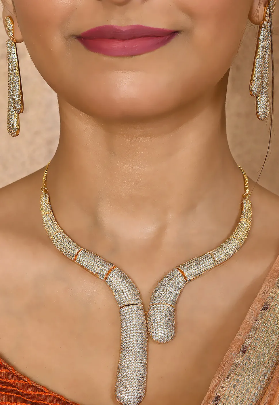 American Diamonds Studded Necklace Set