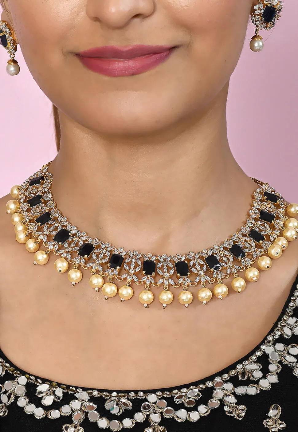American Diamonds Studded Necklace Set