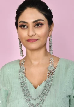 American Diamonds Studded Layered Necklace Set