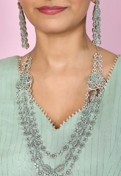 American Diamonds Studded Layered Necklace Set
