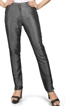 Art Silk Straight Pant in dark Grey