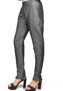 Art Silk Straight Pant in dark Grey