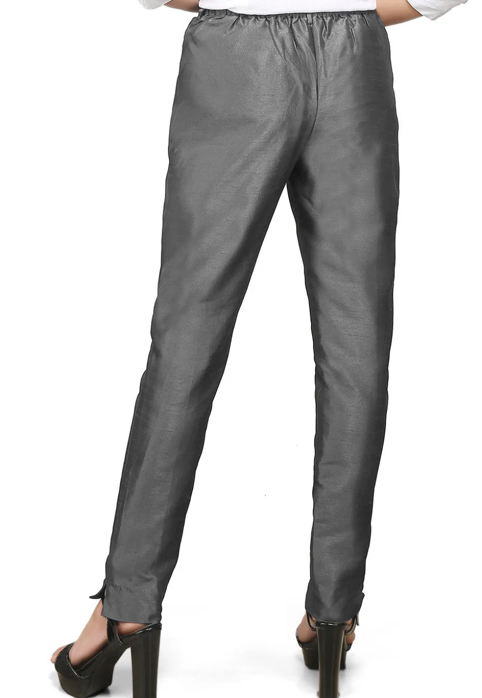 Art Silk Straight Pant in dark Grey