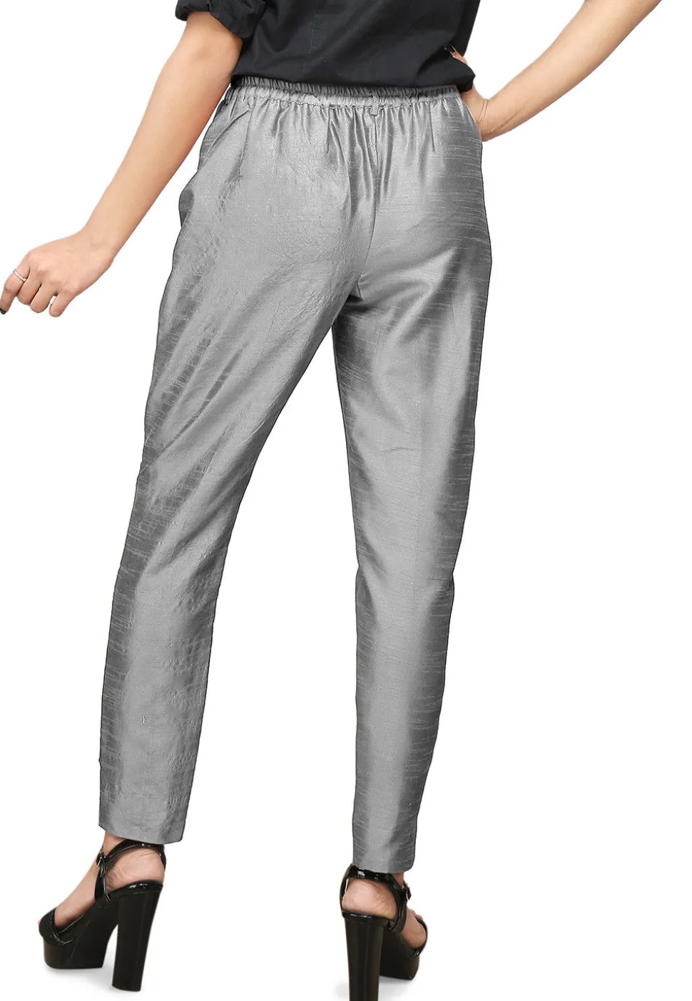 Art Silk Straight Pant in Grey