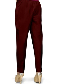 Art Silk Straight Pant in Maroon