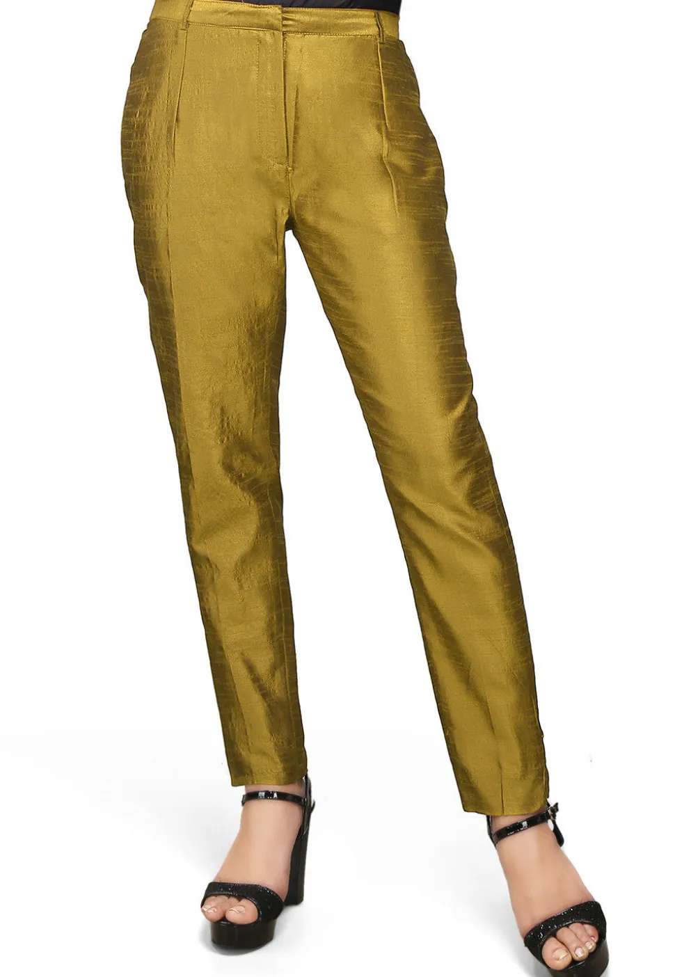 Art Silk Straight Pant in Olive Green