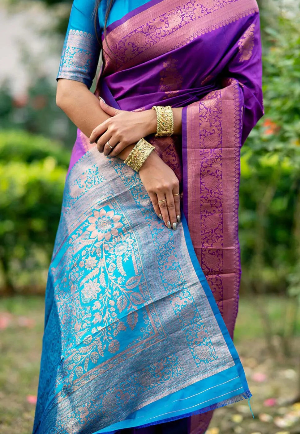 Banarasi Art Banarasi Silk Saree in Purple