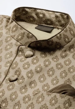 Banarasi Brocade Jodhpuri Jacket in Light Fawn