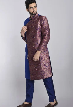 Banarasi Brocade Sherwani in Blue