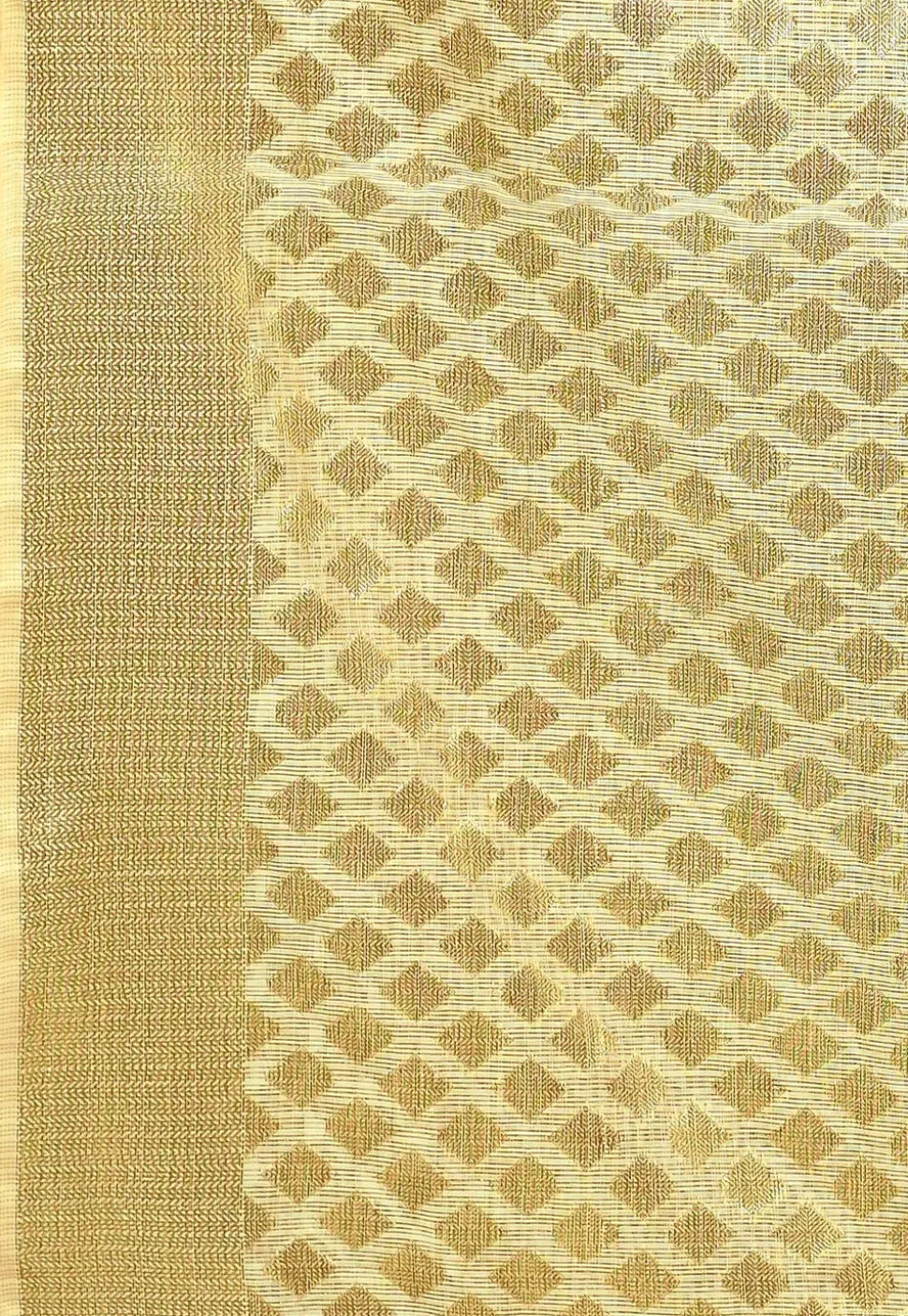 Banarasi Cotton Silk Dupatta in Light Beige