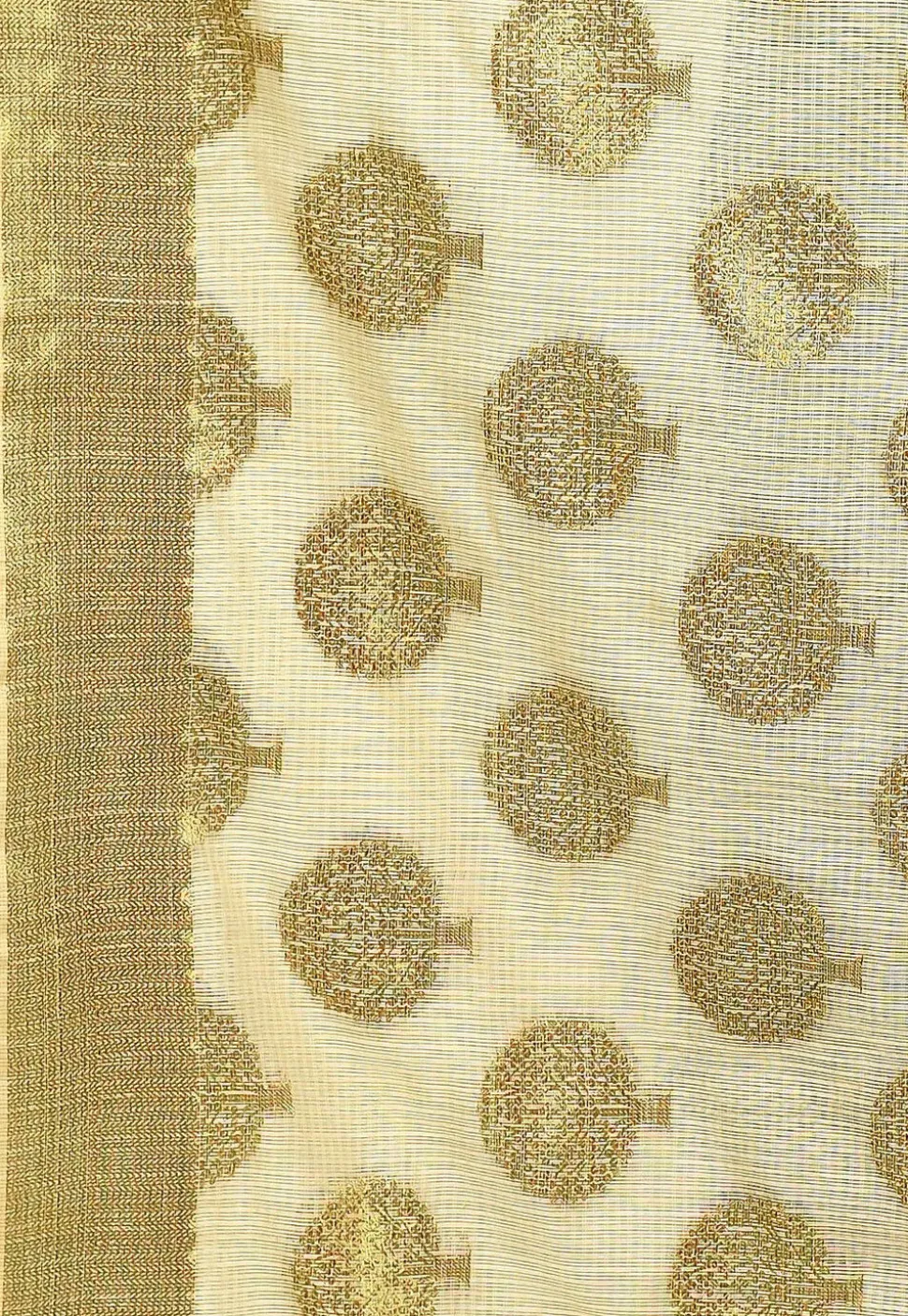 Banarasi Cotton Silk Dupatta in Light Beige