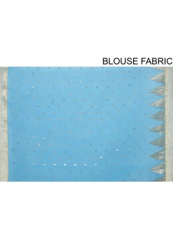 Banarasi Cotton Silk Saree in Blue