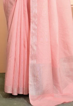 Banarasi Cotton Silk Saree in Pink