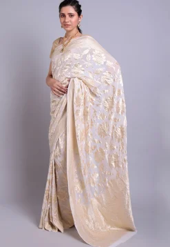 Banarasi Georgette Saree in White