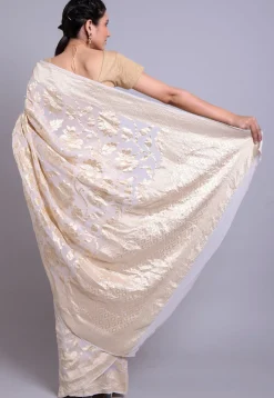 Banarasi Georgette Saree in White