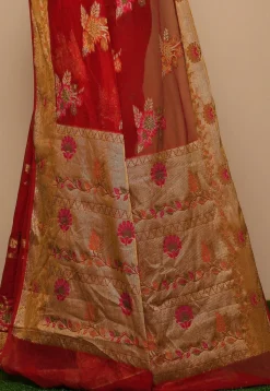 Banarasi Georgette Silk Saree in Red