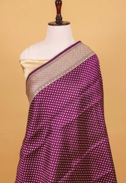 Banarasi Handloom Pure Katan Silk Saree in Violet