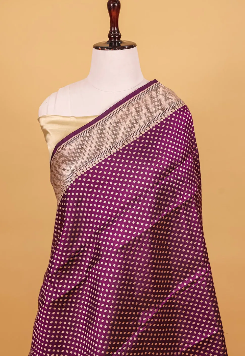 Banarasi Handloom Pure Katan Silk Saree in Violet