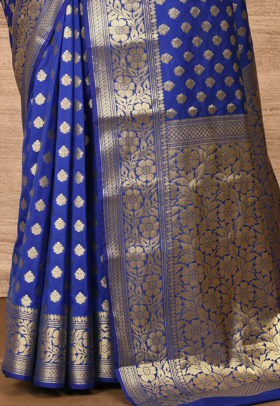 Banarasi Katan Silk Saree in Navy Blue