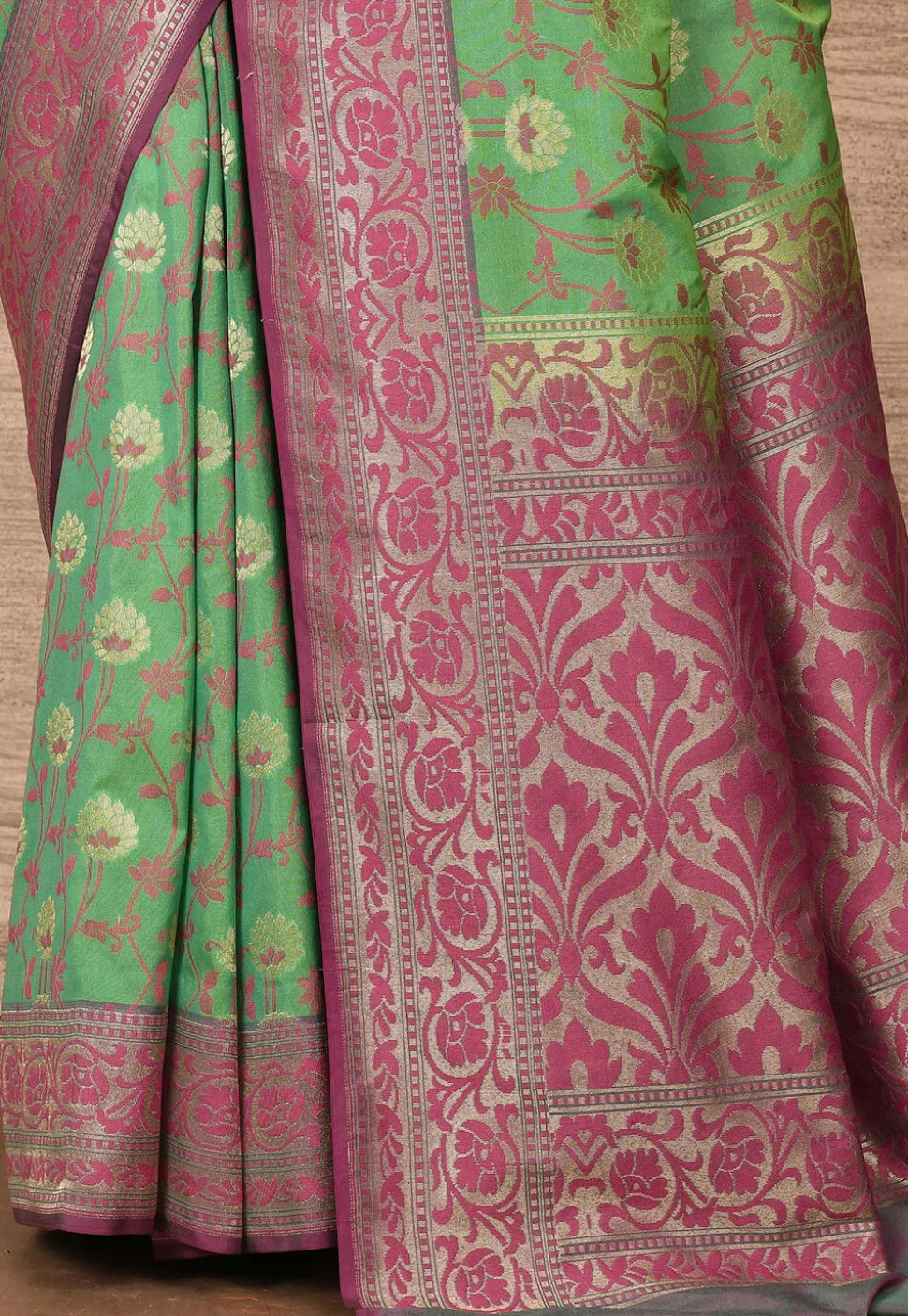 Banarasi Katan Silk Saree in Green