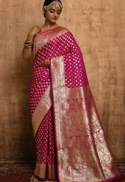 Banarasi Katan Silk Saree in Magenta