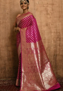 Banarasi Katan Silk Saree in Magenta