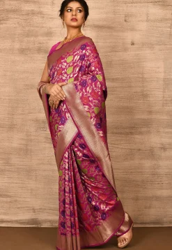 Banarasi Katan Silk Saree in Fuchsia