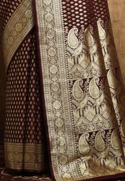 Banarasi Katan Silk Saree in Wine