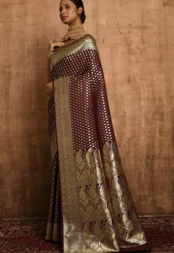 Banarasi Katan Silk Saree in Wine