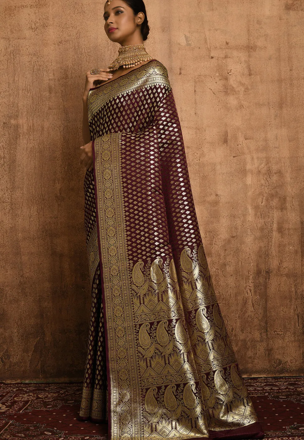 Banarasi Katan Silk Saree in Wine