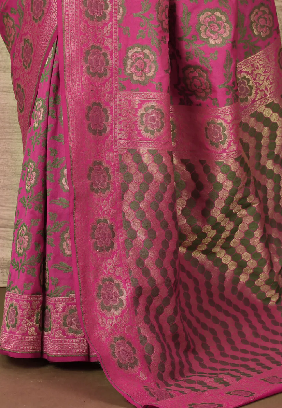 Banarasi Katan Silk Saree in Fuchsia