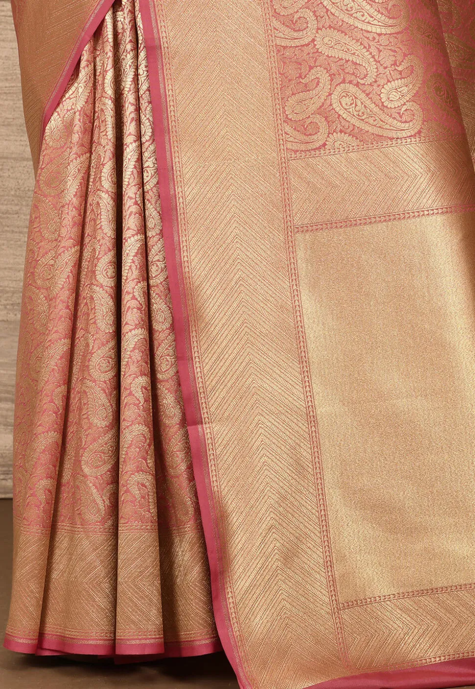Banarasi Katan Silk Saree in Peach