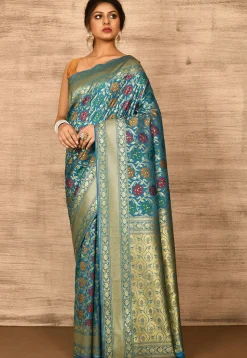 Banarasi Katan Silk Saree in Blue