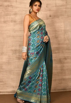 Banarasi Katan Silk Saree in Blue