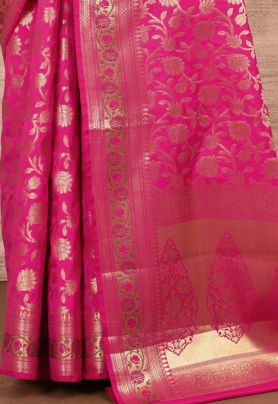 Banarasi Katan Silk Saree in Fuchsia