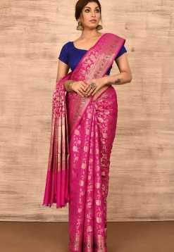 Banarasi Katan Silk Saree in Fuchsia