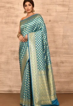 Banarasi Katan Silk Saree in Blue