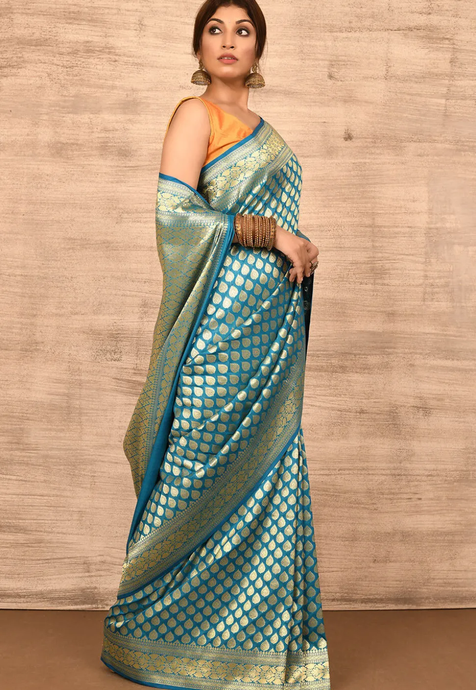 Banarasi Katan Silk Saree in Blue